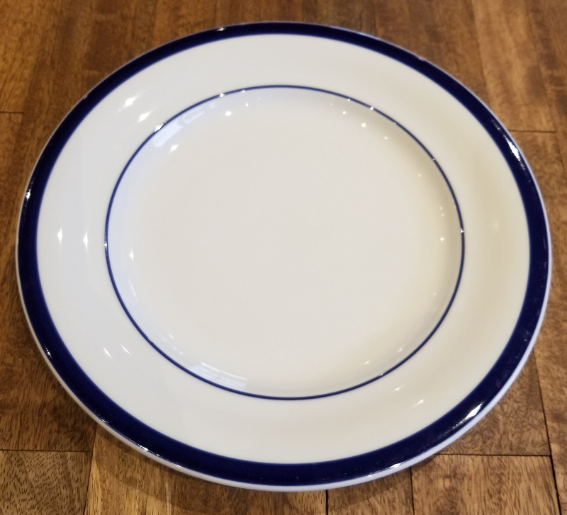 Set Of 4 Pottery Barn Bistro Blue Dinner Plates Plate Set Ebay