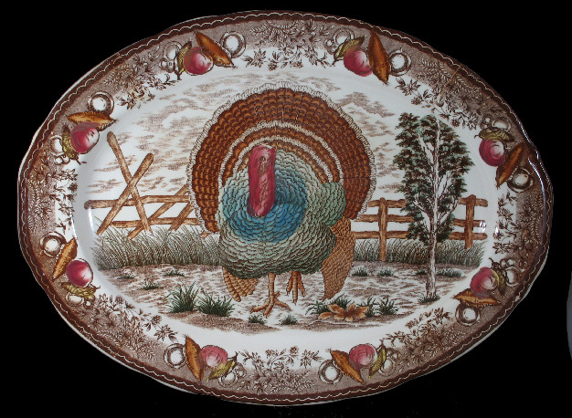 VINTAGE JAPAN BENJAMIN FRANKLIN TURKEY    20 PLATTER  